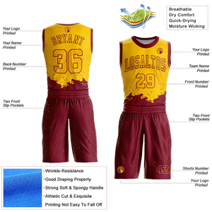 Conjunto de Camiseta y Pantalones Cortos de Baloncesto, Uniforme de Equipo Personalizado, Ropa Deportiva Ligera, Transpirable y de Secado Rápido para Entrenamientos y Partidos - Product Image 4
