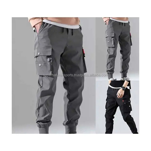 Pantalones de chándal apilados al por mayor pantalones de chándal cargo de algodón personalizados pantalones apilados de hombre con múltiples bolsillos de Pakistán - Product Image 1