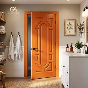ประตูตกแต่งภายในไม้เนื้อแข็งรุ่น GA-25S ดีไซน์เรขาคณิต สำหรับบ้านพักอาศัยระดับพรีเมียม รับผลิตแบบ OEM และ ODM - Product Image 2