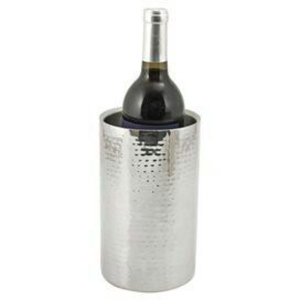 Handcrafted Hammered Stainless Steel Champagne <b>Ice</b> <b>Bucket</b> With Wall For Wine And Spirits Silver Plated <b>Table</b> Decor Parties - Product Image 2