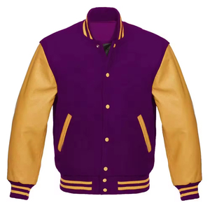 Cheap Price Varsity Jacket For <b>Men</b> Chenille Embroidery Leather Sleeves Winter Jacket Custom Baseball Letterman Varsity Jacket - Product Image 3