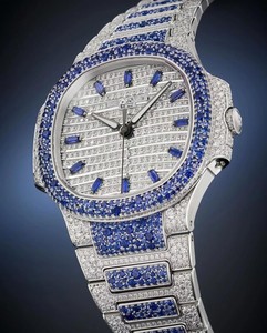 Reloj Mecánico de Lujo para Hombre, Caja de Acero Inoxidable de 40 mm, Esfera de Cristal de Zafiro, Detalles de Diamantes Azules Luminosos, Botón de Presión, Moderno - Product Image 4