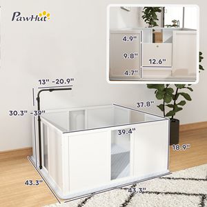 Adjustable Door <b>Whelping</b> <b>Box</b> for Dogs 39\" X 38\" X 19\" Retractable Light Stand Washable Waterproof Pee Pad Features Pets' - Product Image 2