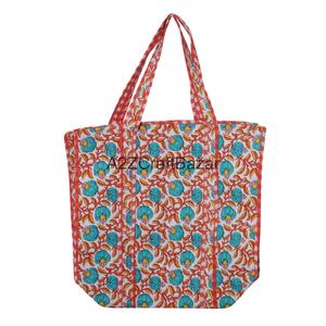 Bolsa de Mano Hecha a Mano 100% Algodón Puro con Asa Larga, Tamaño Grande, Artesanía India de Rajasthan - Product Image 1