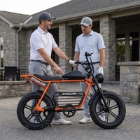 Vélo électrique à roulement fluide avec amortisseurs avancés, vélo électrique à pneus larges orange pour les trajets alternatifs sur les terrains de golf