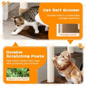 Torre para Gatos de Madera de 7 Niveles con Postes de Sisal y Árbol Rascador con Condo - Product Image 6