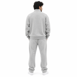 Sudadera con capucha personalizada para hombre, con cremallera de un cuarto, corte regular, de algodón French Terry, chándal de color liso, estilo minimalista, ropa urbana, OEM al por mayor - Product Image 3