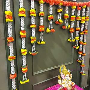 มาลัยดอกมะลิดอกดาวเรืองมีแถบคาดศีรษะดอกไม้ประดิษฐ์สำหรับบ้านเทศกาลดิวาลีออกแบบ2025มาใหม่ - Product Image 1