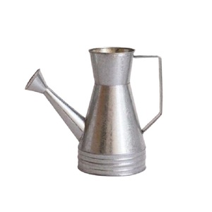 Arrosoir en métal couleur argent, aspect vintage, pour plantes et fleurs, décoration intérieure et extérieure, jardinière - Product Image 1