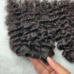 Cabello humano rizado birmano doble dibujado 100% Virgen cruda vietnamita birmano Pelo Rizado paquetes de armadura extensiones de alta calidad Q cabello - Product Image 4