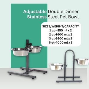 Dual Cat/Dog Bowl with Removable Raised Iron Frame Stainless Steel Pet Feeder Custom Wholesale Pet for Feeding Medium and Large - Product Image 5