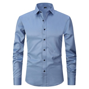 Camisa Formal de Manga Larga Rosa para Hombre, 100% Algodón, Transpirable, Cuello Abotonado, para Oficina, Primavera - Product Image 5