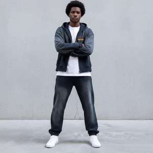 Conjunto Deportivo Personalizado para Hombre, 100% Algodón, Efecto Desgastado, Secado Rápido y Transpirable, Estilo Francés, 2 Piezas, para Invierno - Product Image 4