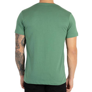 T-shirt vert à manches courtes pour homme, col rond, coupe ajustée, imprimé photo, jersey décontracté, tissu tricoté respirant - Product Image 3