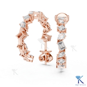 Pendientes de Oro Sólido de 14K con Doble Halo y Diamantes Cultivados en Laboratorio, Corte Brillante, para Mujer, con Cierres de Rosca Seguros, Diseño de Lujo - Product Image 6