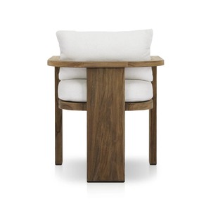 Sillón de Madera de Teca Premium con Cojín Tapizado Suave, Elegante Sillón Minimalista para Muebles de Hotel y Resort - Product Image 6