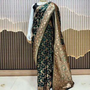 Anmol lichi Silk Saree ที่มีน่าสนใจ Jari butti border และดี pallu ออกแบบสำหรับงานแต่งงานและงานปาร์ตี้ - Product Image 1