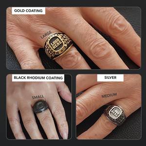 Anillo Personalizado BOJ 007 con Nombre Grabado y Logotipos Personalizados, Hecho a Mano en Plata 925 con Baño de Oro, Diseño Exclusivo, Precio Bajo en Oferta - Product Image 5