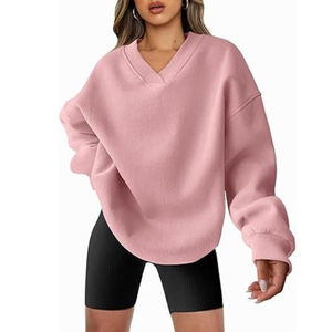 Envío Inmediato, Sudadera de Invierno para Mujer, Color Naranja, Diseño Sólido, 100% Algodón Felpa, Logotipo Personalizado, Venta al Por Mayor para Minoristas - Product Image 2