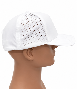Casquette de golf personnalisée à 5 panneaux avec visière incurvée blanche découpée au laser, fermeture snapback, unisexe, décontractée, pour les activités de plein air printemps-été - Product Image 3