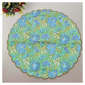 Handmade Printed Modern <b>Round</b> <b>Table</b> Napkin 100% Cotton Unique Design for Airplane, Hotels and Home Use EN067 - Product Image 1