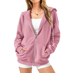 Vente en gros sweat à capuche zippé femme sweats à manches longues tenues d'automne sweats à capuche surdimensionnés vestes de mode décontractées 2025 - Product Image 5