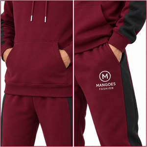 Conjunto Deportivo Ligero con Capucha para Hombre, Color Granate, Manga Larga, 100% Algodón, Estilo Casual, Marca MANGOES FASHION - Product Image 5