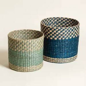 Eco-Friendly Storage <b>Baskets</b> Clothing Flexible Natural/customized Round/Rectangle/<b>Square</b> Seagrass water hyacinth <b>basket</b> - Product Image 3