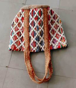 Bolsas de mano de yute y algodón trenzado duraderas, al por mayor, ecológicas, ideales para la playa, compras y supermercado. - Product Image 2
