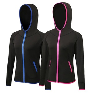 Chaqueta Deportiva con Capucha para Mujer, Personalizada, de Secado Rápido, con Bolsillos Laterales, Cierre de Cremallera, Poliéster/Nailon, Ligera, Manga Larga - Product Image 4