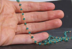 Bracelet en pierres précieuses perlées Émeraude Tanzanite Onyx Aigue-marine Citrine Argent sterling 925 Plaqué or 14 carats Bijou Cadeau - Product Image 4