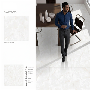 Carreaux de sol en porcelaine Vistaar Irvin Dark Polished GVT 600x600mm, design marbre, collection céramique, garantie 5 ans, épaisseur 10mm - Product Image 4