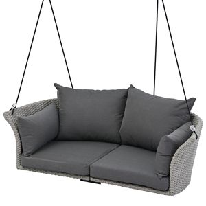 51.9\" 2-Person <b>Hanging</b> Swing Seat Rattan Woven Porch <b>Chair</b> with Ropes Stylish Patio Swings - Product Image 4