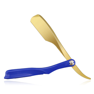 Rasoir pliant professionnel à lame en acier inoxydable, manche en plastique, lame unique, réutilisable, outil de toilettage personnel, outil de beauté - Product Image 6