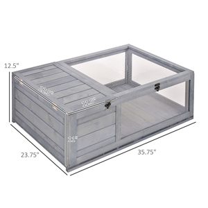 Jaula para Reptiles de Exterior para Lagartos y Geckos, Casa de Madera para Tortugas y Hábitat Interior para Tortugas, Recinto Gris para Anfibios - Product Image 3