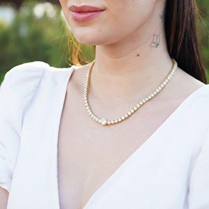 Collar de tenis de diamantes cultivados en laboratorio chapado en oro rosa, elegante, de plata 925, con brillo atemporal, lujoso, para fiesta de compromiso o aniversario - Product Image 6