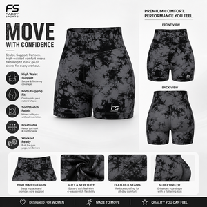 Shorts de sport taille haute tie-dye pour femme, anti-transparence, extensibles, pour gym et yoga, avec logo personnalisé, vente en gros, OEM, shorts de yoga personnalisés - Product Image 5