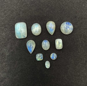 Natural Multi Fire Rainbow Moonstone Mix Shape Cabochon Loose Gemstone Lot 4-14 MM 100 CT Rainbow Moonstone For Jewelry Making - Product Image 5