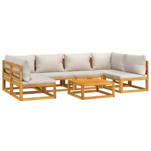 Conjunto Modular de Muebles de Jardín de Madera de Acacia Sólida Gris Claro, Muebles de Exterior de Primera Calidad - Product Image 3