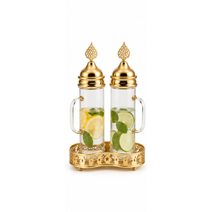 Juego de Jarra y Recipiente de Vidrio para Decoración de Mesa de Ramadán con Elegante Tapa Dorada en Forma de Minarete para Servir en Iftar y Fiestas Eid, en Oferta - Product Image 2