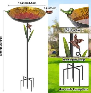Bebedero para Pájaros de Metal Clásico Ecológico para Decoración de Jardín y Actividades de Alimentación de Aves Silvestres, Cómodo para el Uso Diario - Product Image 2
