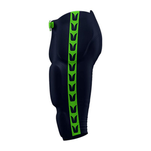 Mens Black <b>Padded</b> Football Pants Belt Closure Breathable Athletic Sportswear Adult Football Practice Game Performance Wear - Product Image 3