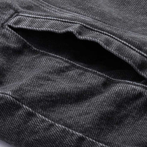 OEM High Street Men's Denim Jacket 100% Cotton Regular Fit Customized Patch Printed Embroidered <b>Stand</b> Collar Winter Casual - Product Image 5