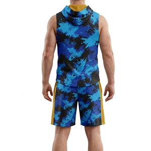 Soft Helmets Matching Blue Abstract Camo Custom Team Jerseys 7v7 Football Uniforms Breathable 4 Way Stretch <b>Sublimated</b> Footballs - Product Image 2