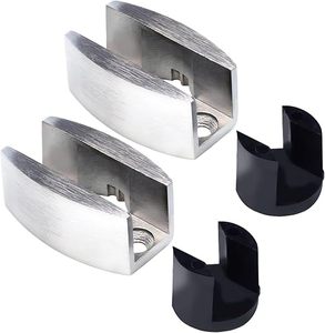 Guida per Porta Scorrevole in Vetro 9CE, Regolabile 8-12mm, in Acciaio Inox SUS304, per Porte in Vetro Senza Telaio, Guida a Pavimento per Design di Porte Interne - Product Image 1