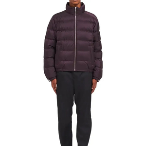 <b>Men's</b> Lightweight <b>Waterproof</b> Quilted Puffer <b>Jacket</b> with Stand Collar Hood Customizable Canvas Fabric <b>Packable</b> Street Style Front - Product Image 6