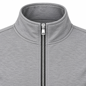 <b>Women's</b> Gray <b>Zip</b>-<b>Up</b> Sweatshirt Stand Collar Full Sleeve Knitted Solid Color Breathable Autumn Casual <b>Jacket</b> - Product Image 5
