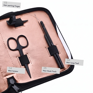 Kit d'outils professionnels pour extensions de cheveux Micro Link : Pince à sertir, outil de retrait de perles, applicateur de boucles de fil, ciseaux - Product Image 5
