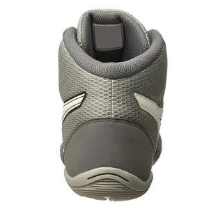 Chaussures de boxe en mesh respirantes à lacets gris, chaussures d'entraînement à tige haute - Product Image 3