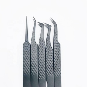 Ensemble de pincettes à cils noirs prix de gros pince à cils en acier inoxydable durable de qualité chirurgicale fond d'impression NOMEX - Product Image 3